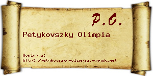 Petykovszky Olimpia névjegykártya
